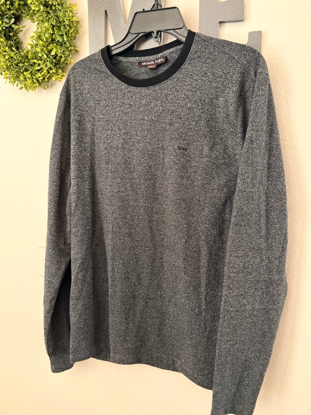 Michael Kors Charcoal Heather Long Sleeve Crewneck Tee
